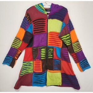 Greater Good Women's Patchwork Multicolor Full Zip Jacket Size L/XL